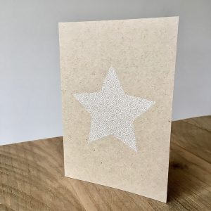Stern weiß mit Muster als Weihnachtskarte