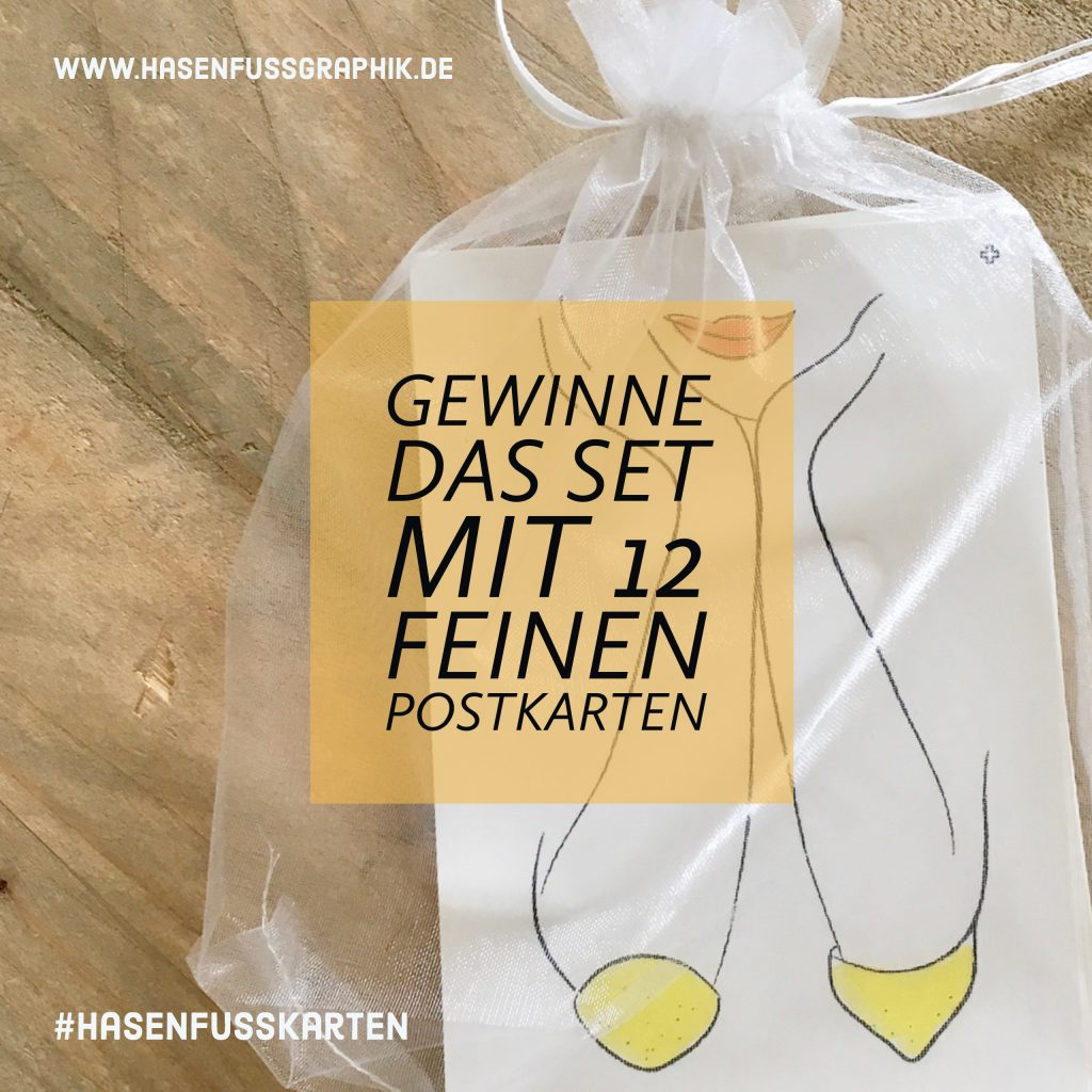 Gewinnspiel – 12 einzigartige Postkarten als Giveaway bei hasenfuss